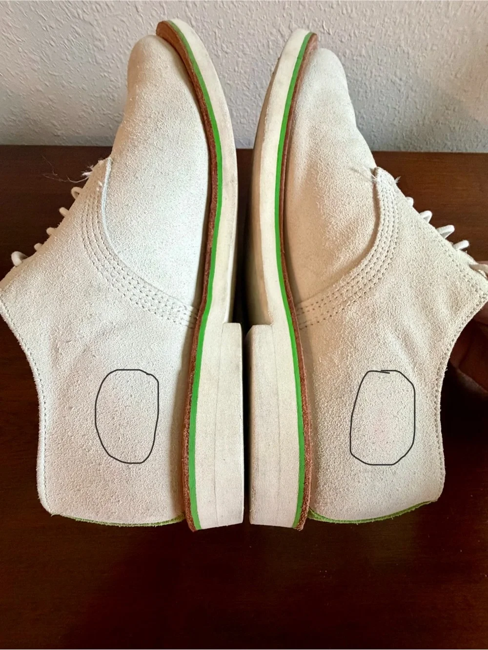 Walk-Over Men’s Custom White Cream Buck Suede “Derby Classic” Style Shoes 11 M